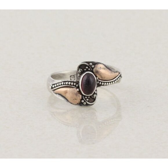 Sterling Silver Natural Garnet Ring Size 6 1/4 - Picture 1 of 7